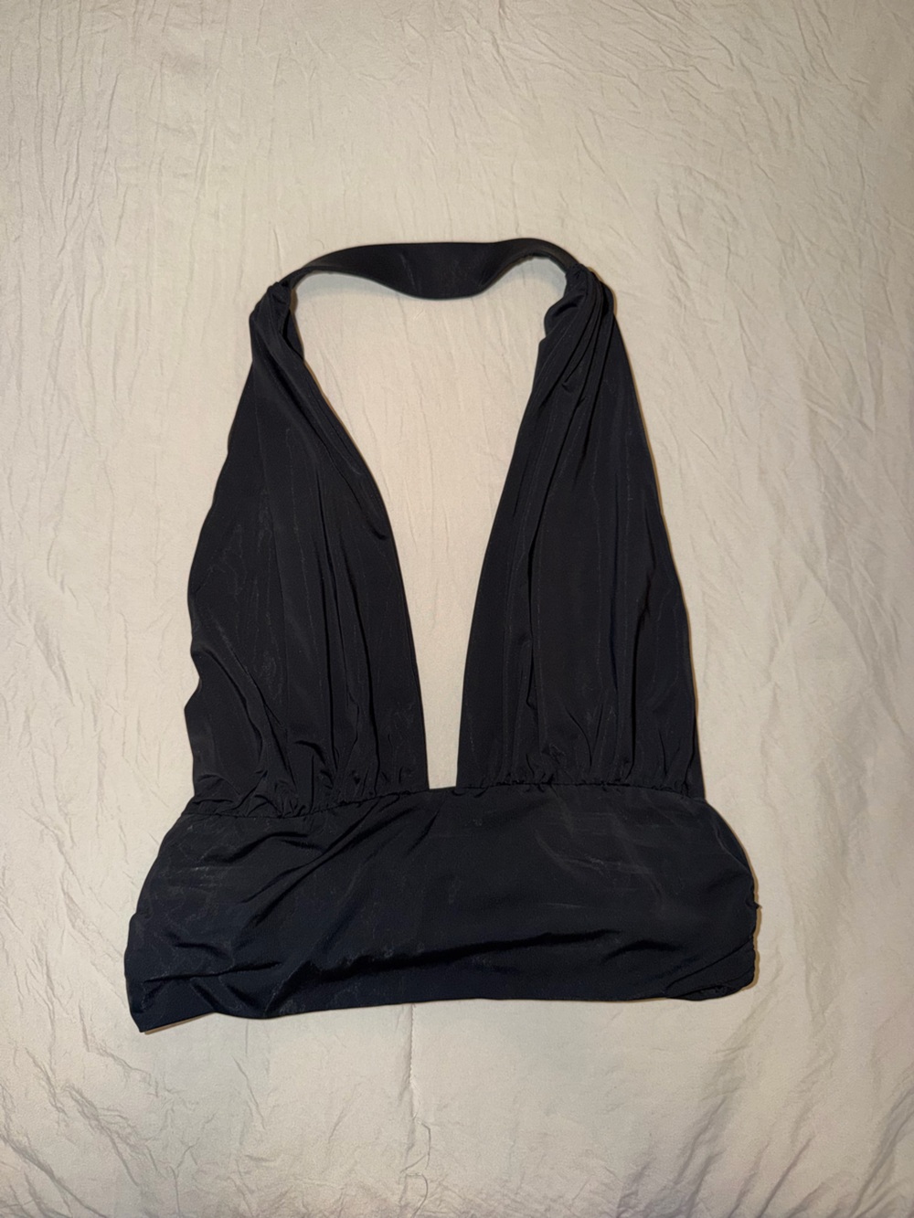 Edikted Black Plunge Halter Crop Top